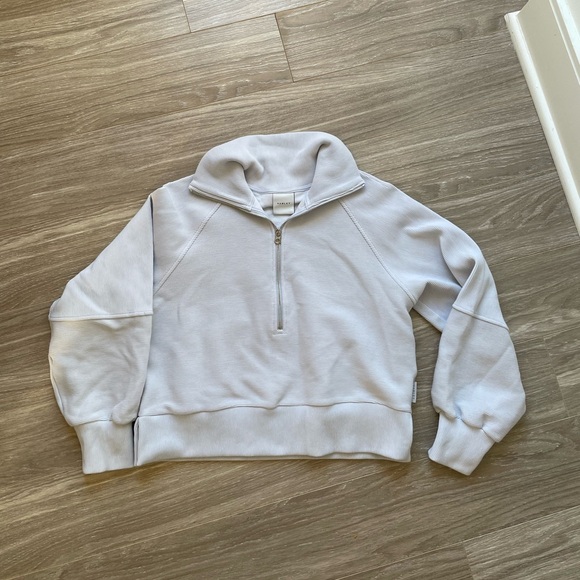 Varley Women’s Milano Half Zip Sweatshirt Sz S Light Blue EUC - Picture 13 of 15